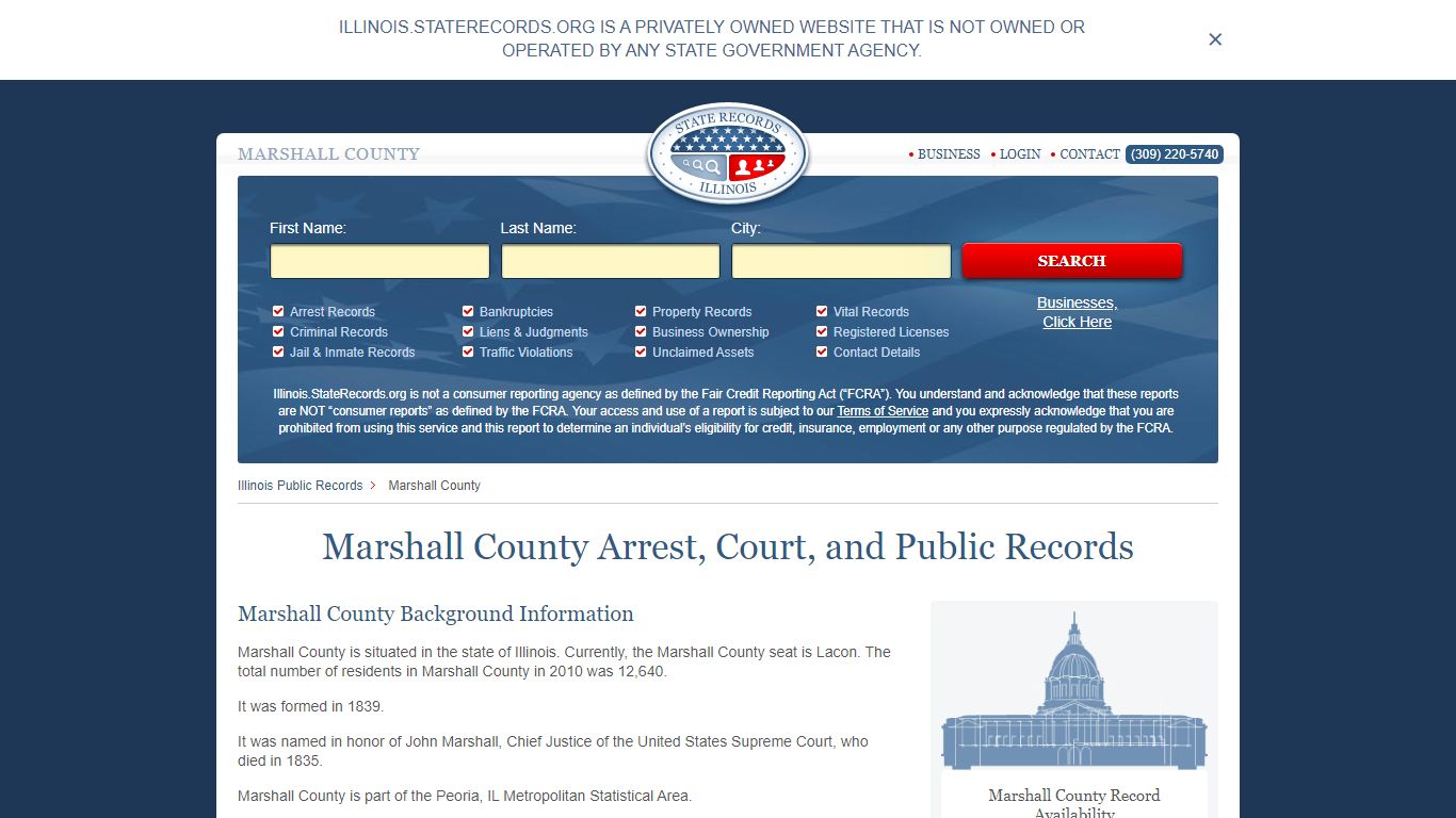 Marshall County Arrest, Court, and Public Records
