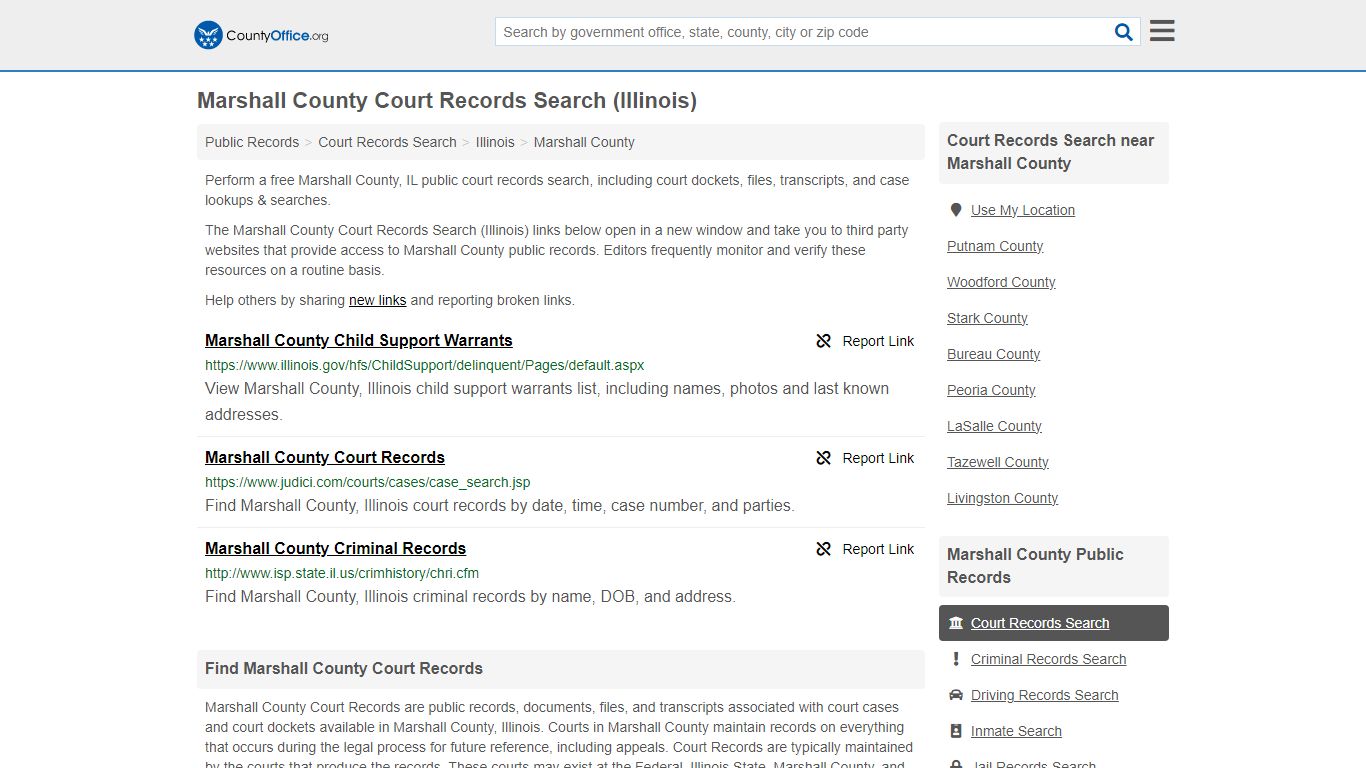 Marshall County Court Records Search (Illinois) - County Office