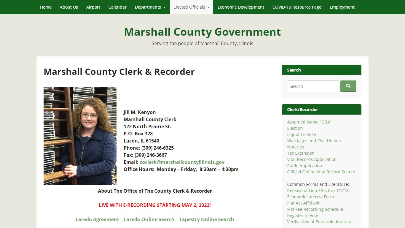 Marshall County Clerk & Recorder | Marshall County Government