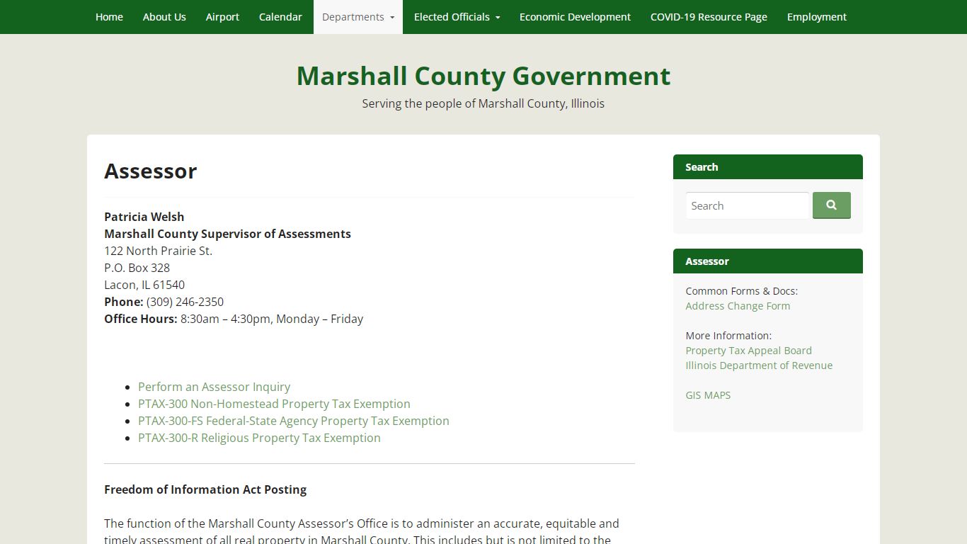 Assessor | Marshall County Government